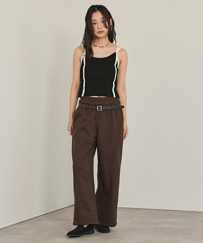 みゅっ 配色ダブルストラップキャミソール【miette ミエット】【メール便可