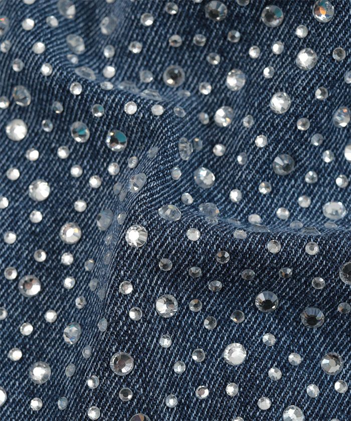 ラインストーンデニムビスチェ【miette ミエット】【メール便可／50