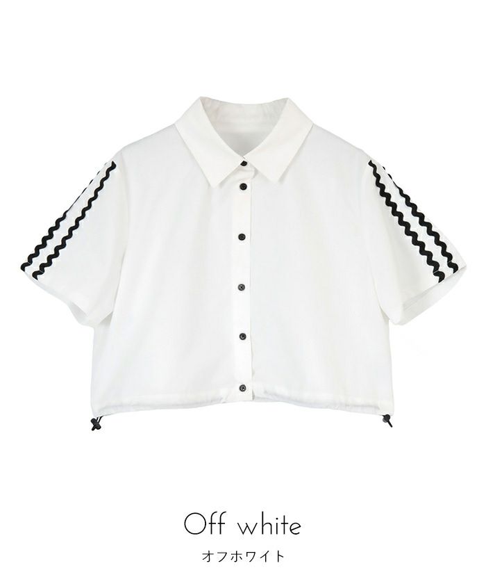 裾ドロストクロップドシャツ【miette ミエット】【メール便可／60