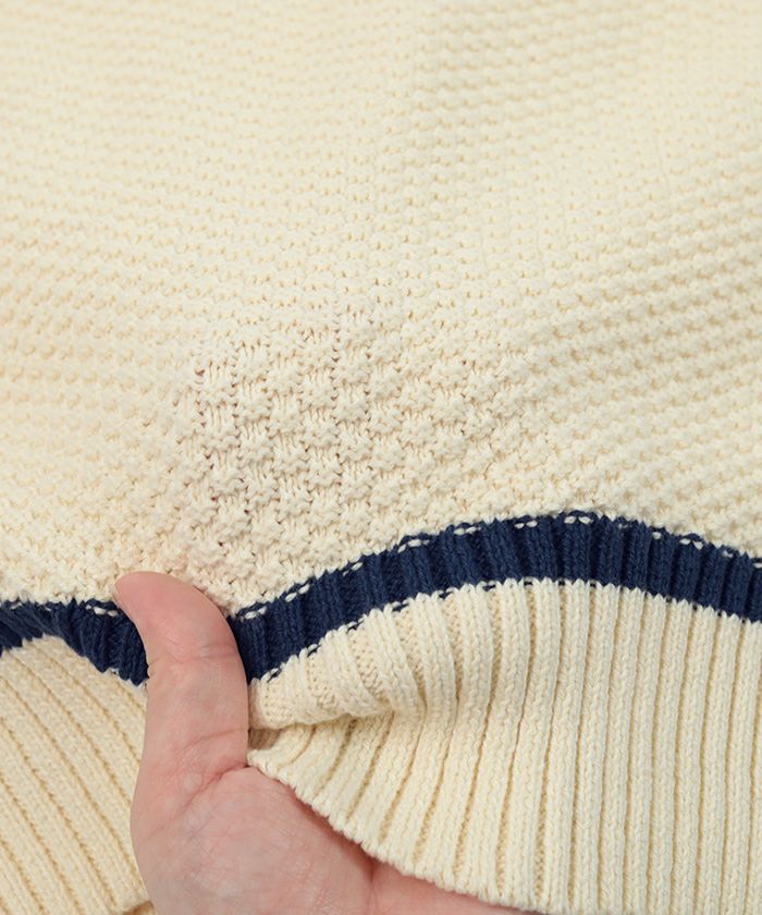 配色ステッチVネックベスト【miette ミエット】 | titivate