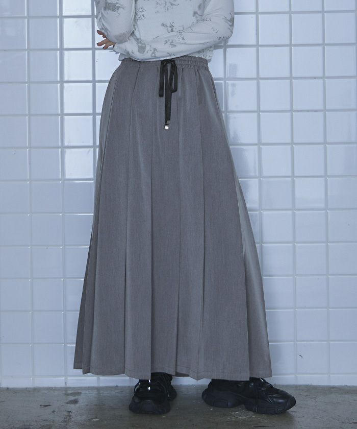 ウエストリボンロングプリーツスカート【miette ミエット】 | titivate