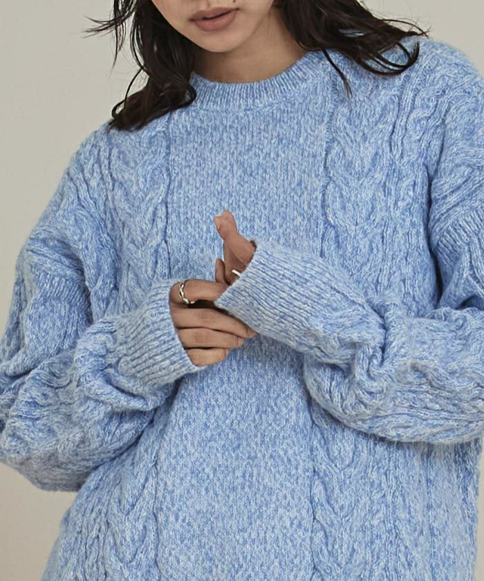 オーバーサイズケーブル編みニット【miette ミエット】 | titivate