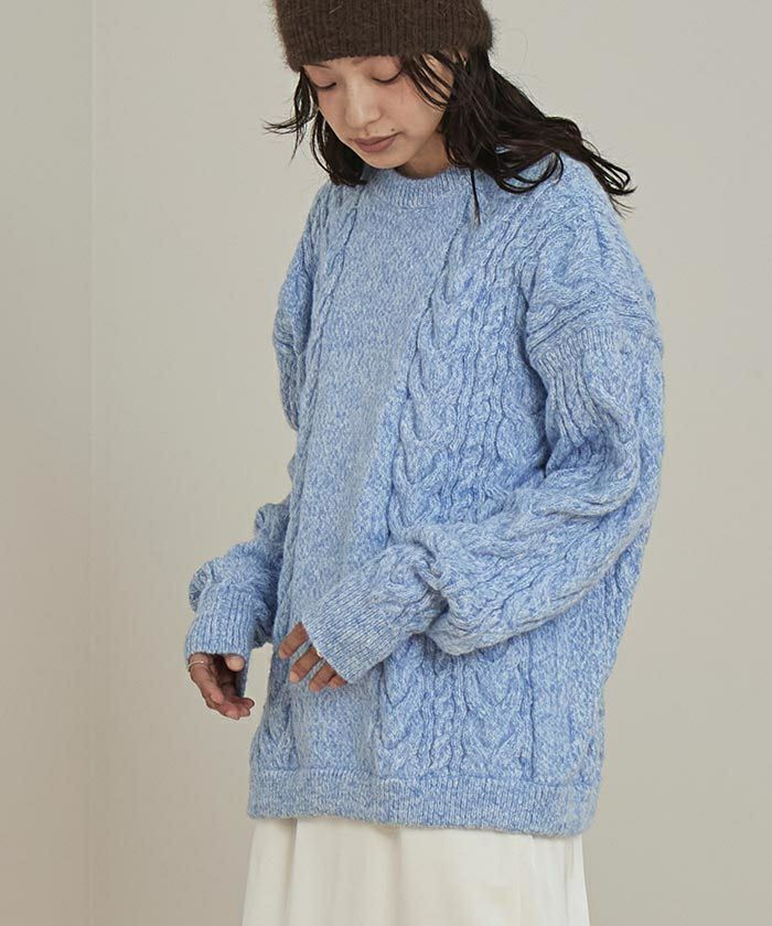 オーバーサイズケーブル編みニット【miette ミエット】 | titivate