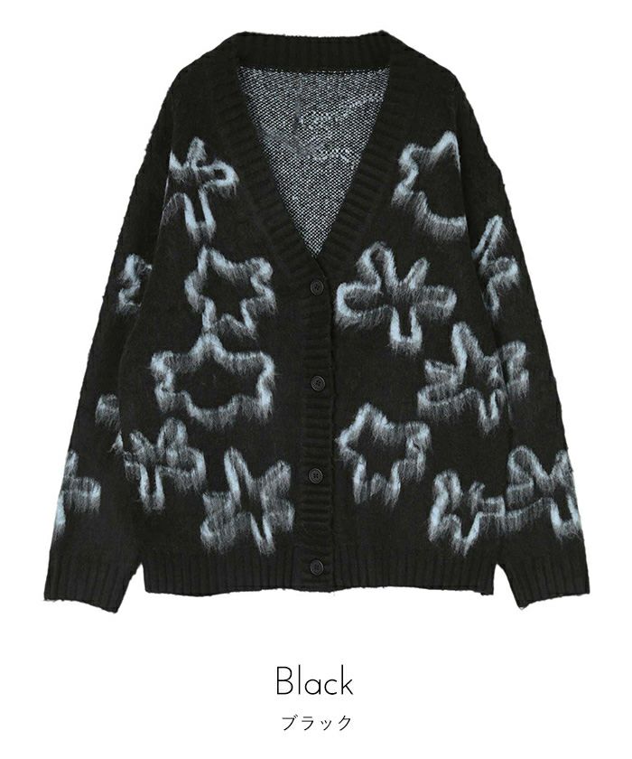 フラワージャガードニットカーディガン【miette ミエット】 | titivate