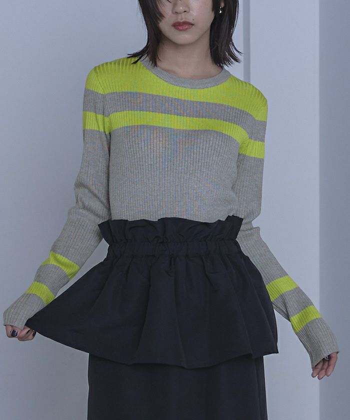 Miette. ページ マルチボーダーリブニット【miette ミエット】 | titivate