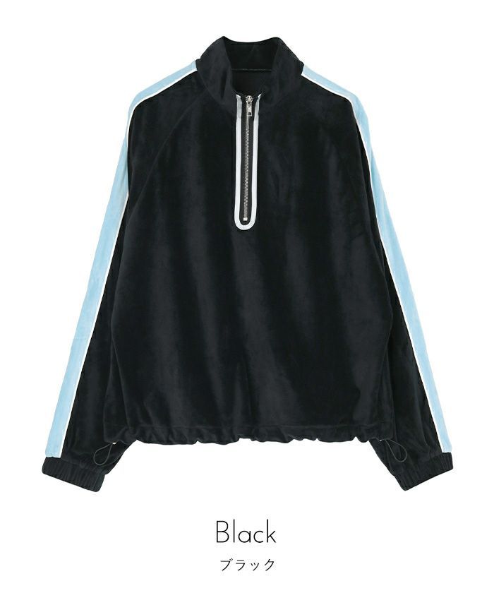 ハーフジップベロアプルオーバー【miette ミエット】 | titivate