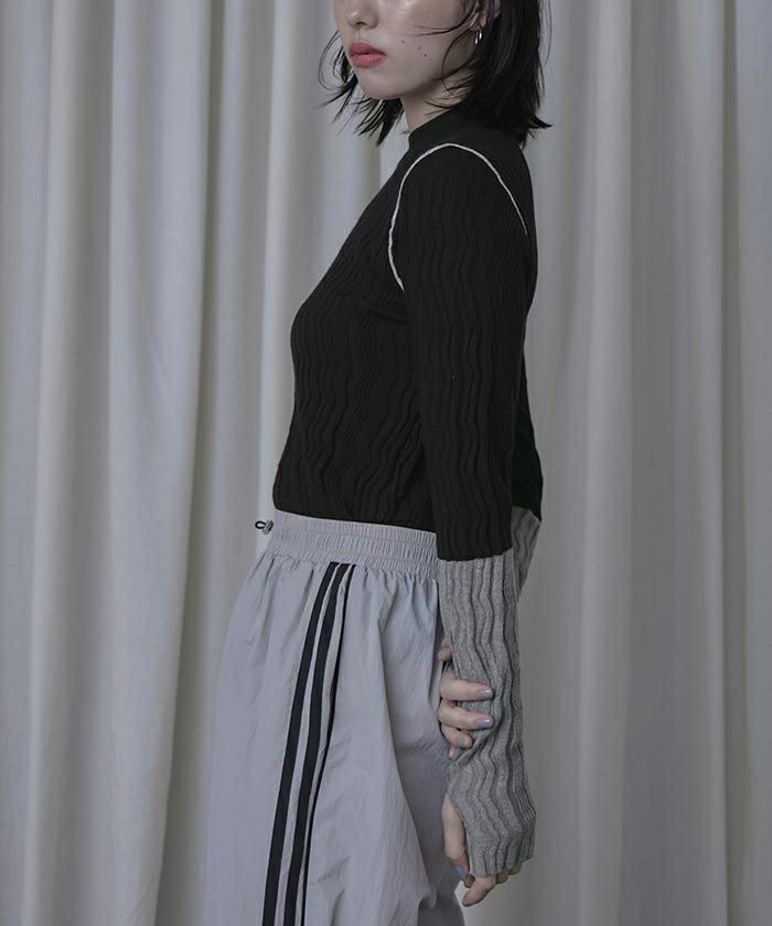 ジグザグリブ配色ニット【miette ミエット】 | titivate