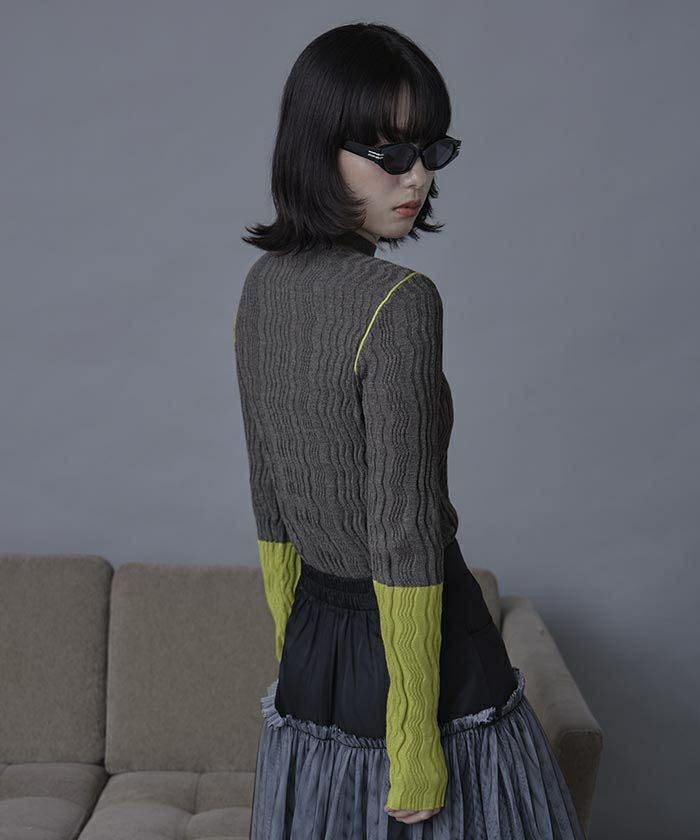 ジグザグリブ配色ニット【miette ミエット】 | titivate