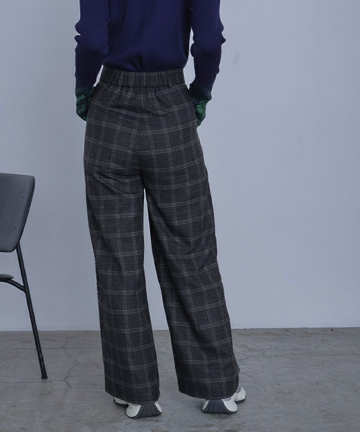 Miette. ページ サイドラインチェックワイドパンツ【miette ミエット】 | titivate