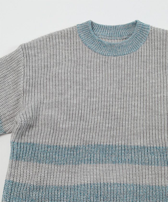 片畔編みラメボーダーニット【miette ミエット】 | titivate