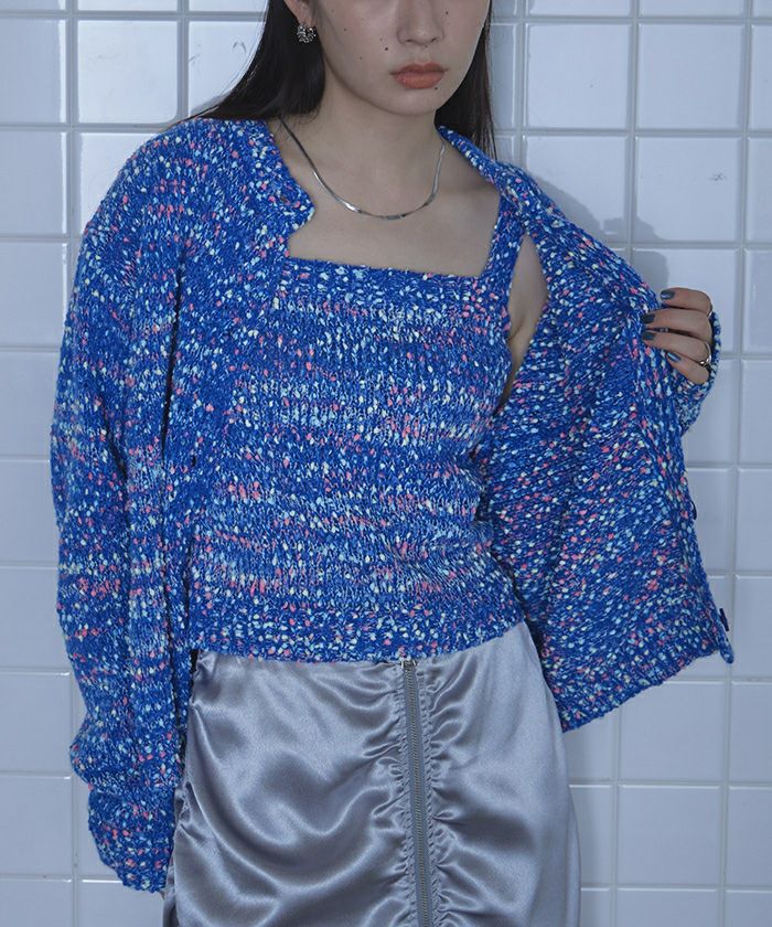 カラーネップニットアンサンブル【miette ミエット】 | titivate