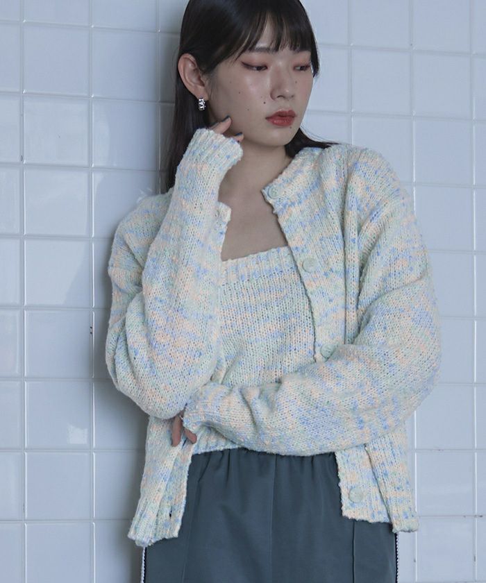 カラーネップニットアンサンブル【miette ミエット】 | titivate