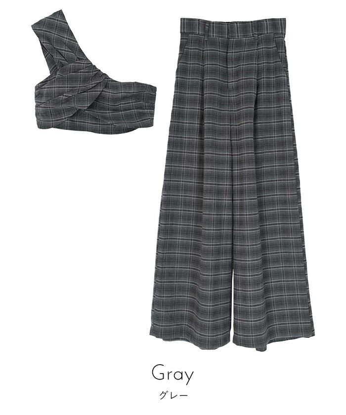 チェック柄ビスチェセットアップ【miette ミエット】 | titivate