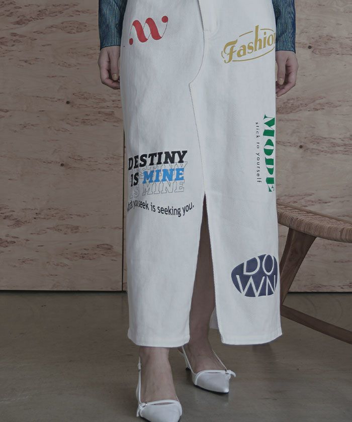 アシメデザインプリントツイルスカート【miette ミエット】 | titivate