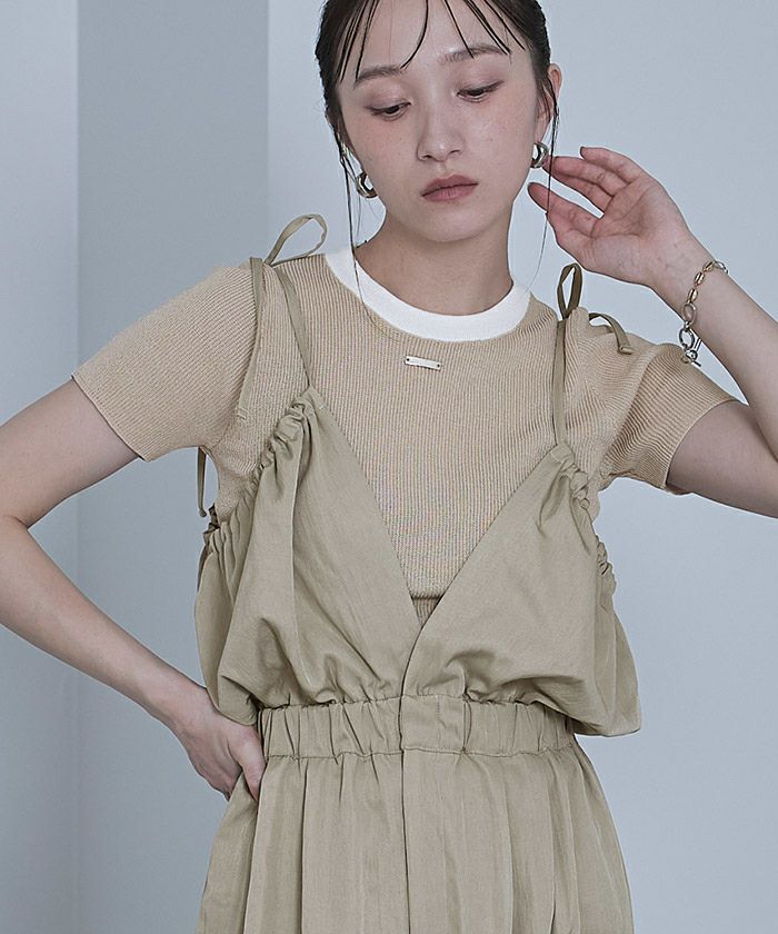 ギャザーパラシュートオールインワン【miette ミエット】 | titivate