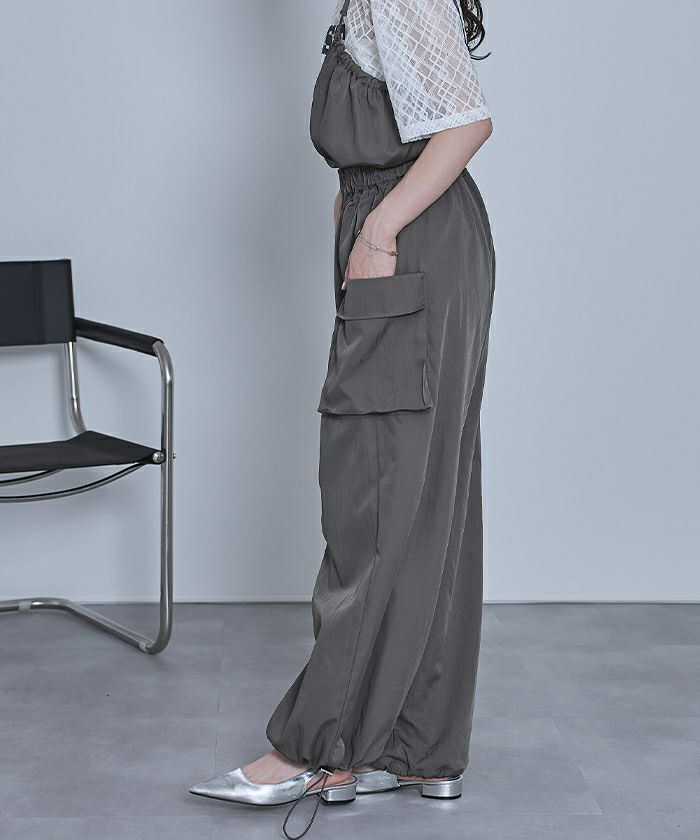 みーーた ギャザーパラシュートオールインワン【miette ミエット】 | titivate