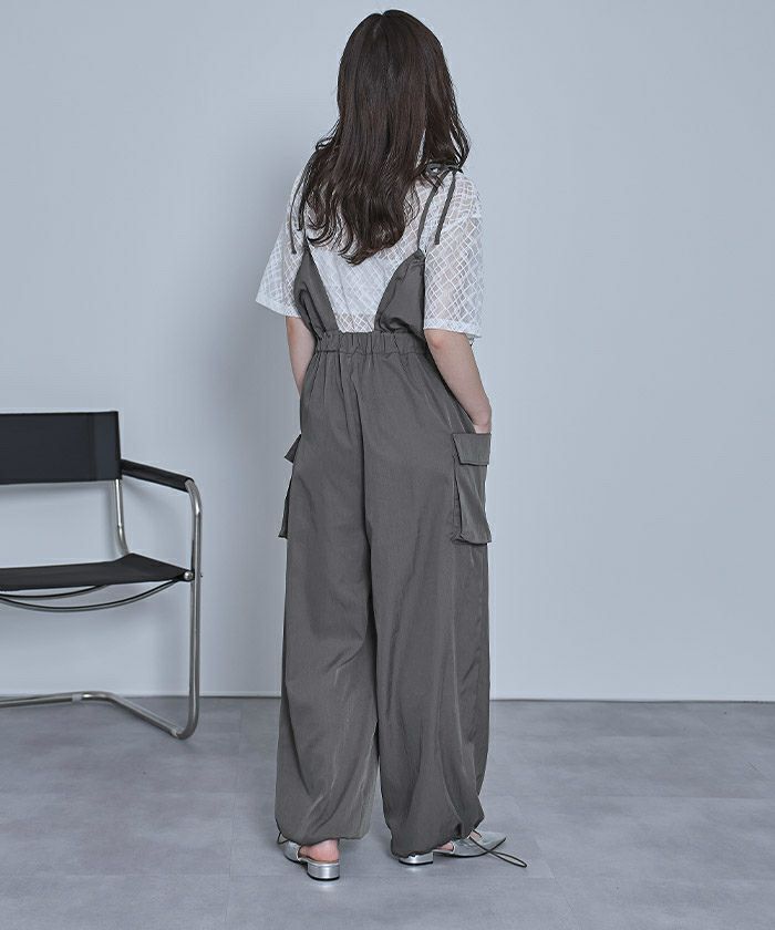 ギャザーパラシュートオールインワン【miette ミエット】 | titivate