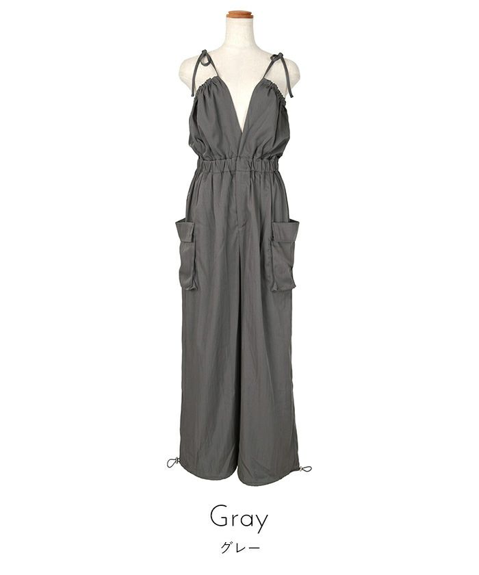 ギャザーパラシュートオールインワン【miette ミエット】 | titivate