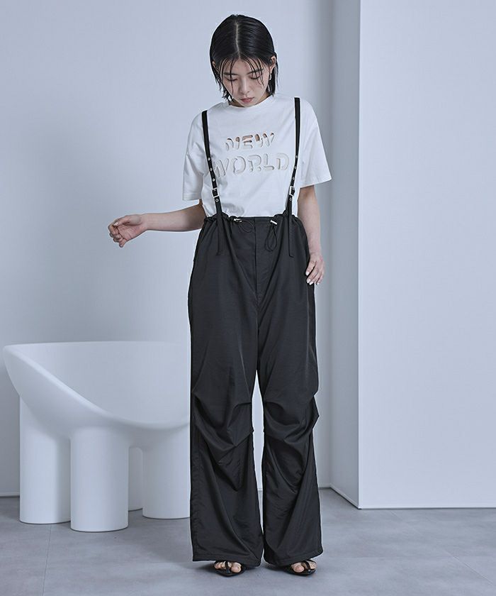 サスペンダー付きパラシュートパンツ【miette ミエット】 | titivate