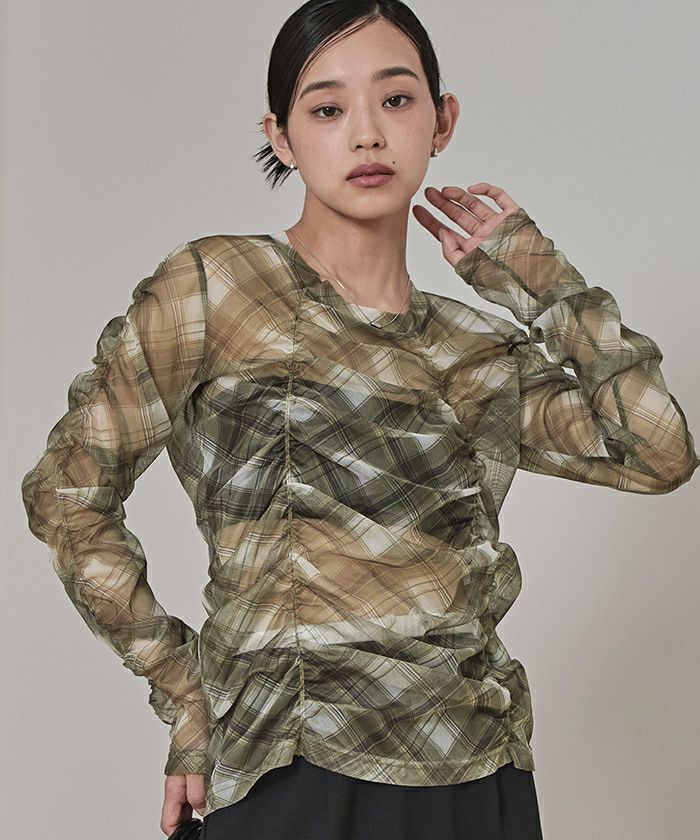 シャーリングシアートップス【miette ミエット】【メール便可／70