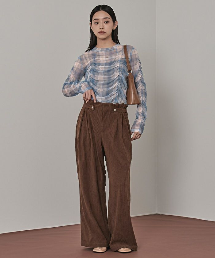 シャーリングシアートップス【miette ミエット】【メール便可／70