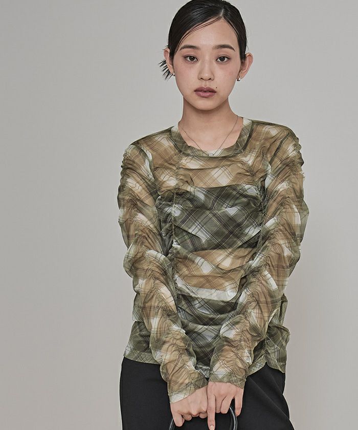 シャーリングシアートップス【miette ミエット】【メール便可／70