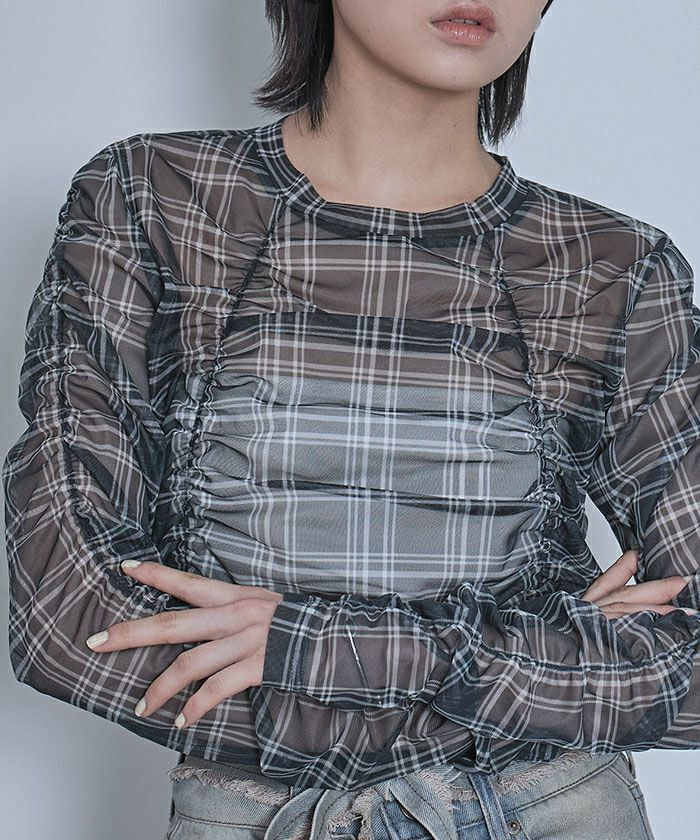 シャーリングシアートップス【miette ミエット】【メール便可／70