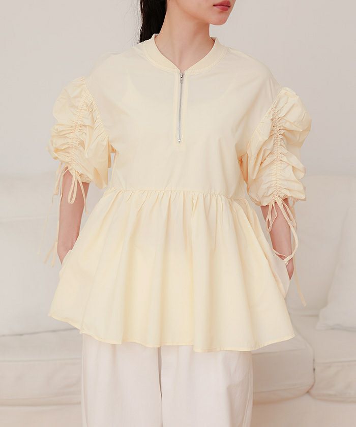 ドロストスリーブペプラムトップス【miette ミエット】 | titivate