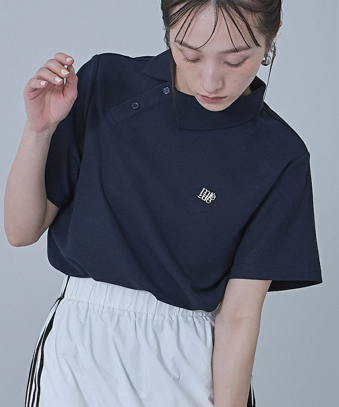 アシンメトリーカラーポロシャツ【miette ミエット】【メール便可／100