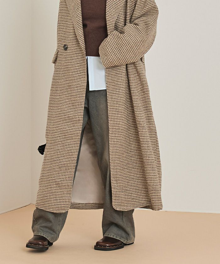 チェックロングチェスターコート【miette ミエット】 | titivate