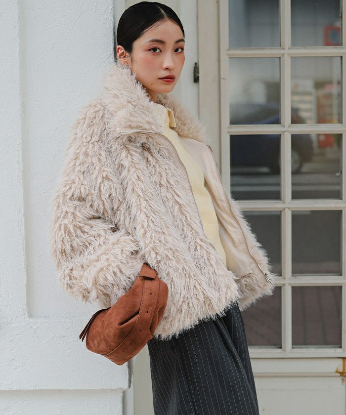 ミックスシープファースタンドブルゾン【miette ミエット】 | titivate