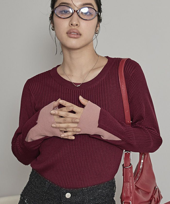 スリットデザインリブニット【miette ミエット】 | titivate