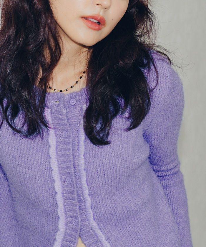 モヘヤタッチフリルニットカーディガン【miette ミエット】 | titivate