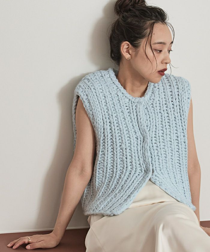 ローゲージハンドニットベスト【miette ミエット】 | titivate