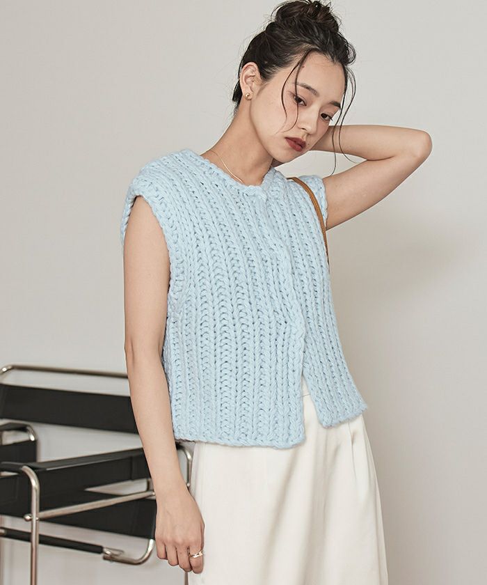 ローゲージハンドニットベスト【miette ミエット】 | titivate