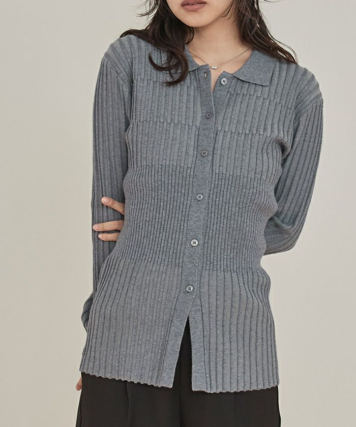 ランダムリブ襟付きニット【miette ミエット】 | titivate