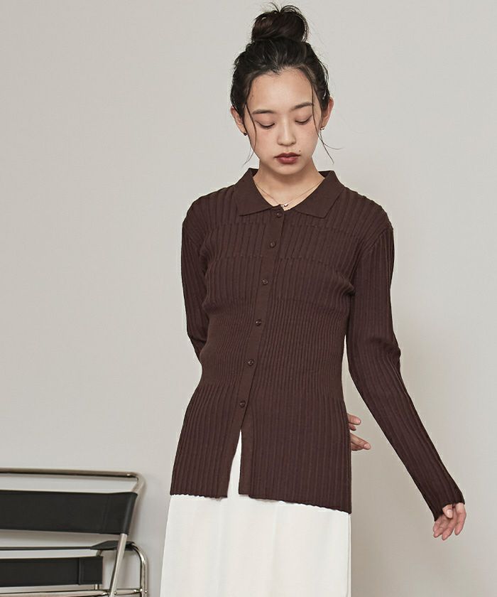 ランダムリブ襟付きニット【miette ミエット】 | titivate