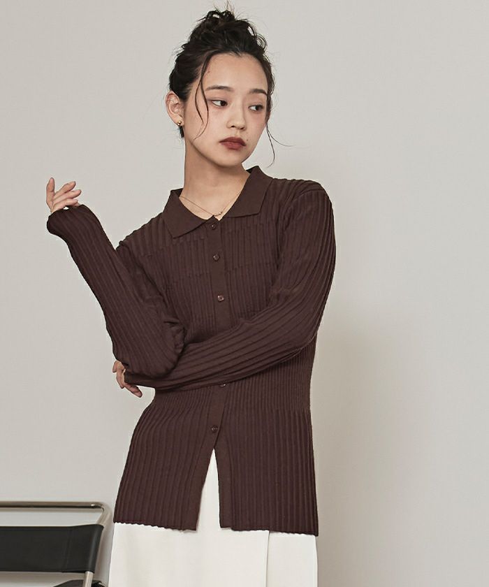 ランダムリブ襟付きニット【miette ミエット】 | titivate