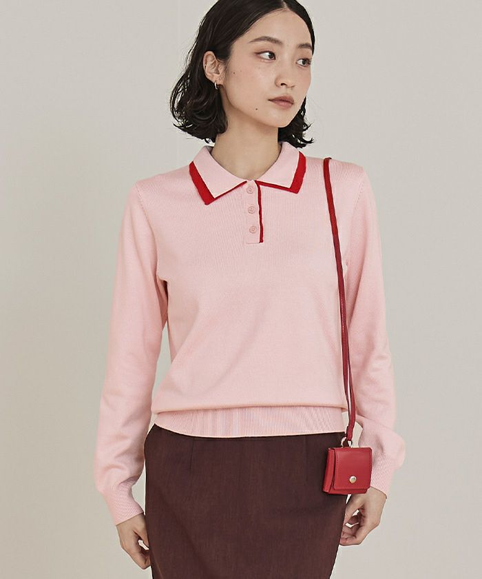 【トマト 】PINUE マルチカラーニットワンピース（グレー✖️ピンク） 商品検索 - PINUE