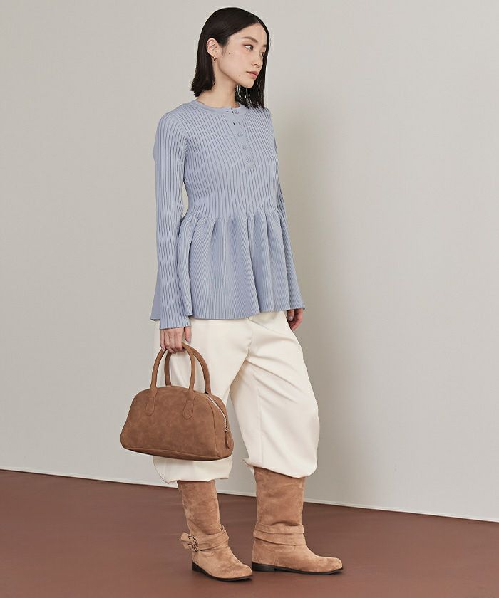 ヘンリーネックペプラムニット【miette ミエット】 | titivate