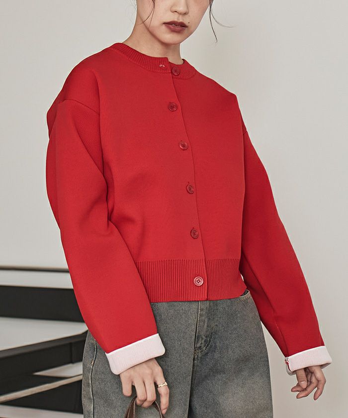 ネット完売エイミーカーディガン羽織　バイカラー ネット完売エイミーカーディガン羽織 バイカラー エイミーイストワール