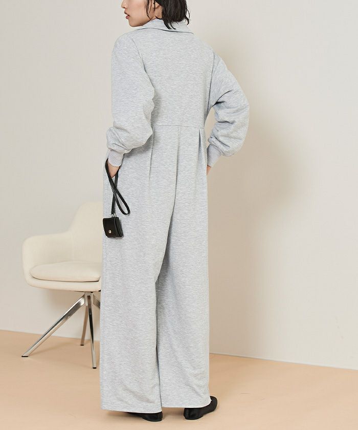 フロントジップスウェットオールインワン【miette ミエット】 | titivate