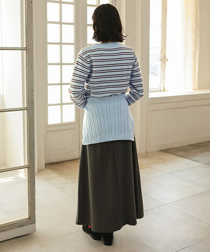 ショール付きマルチボーダーニット【miette ミエット】 | titivate