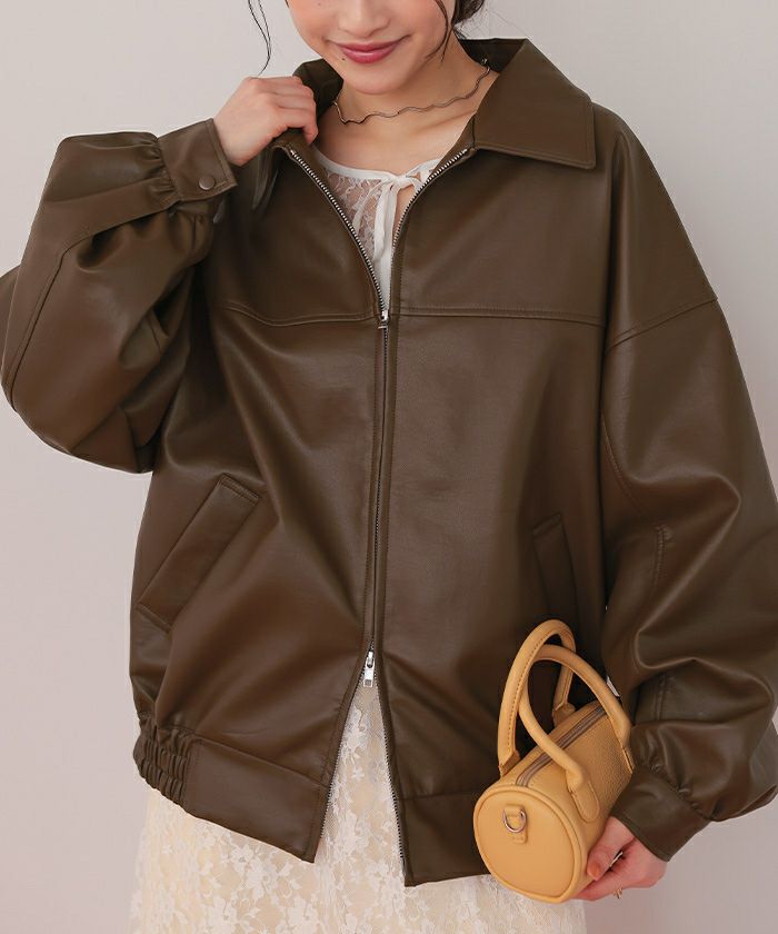 フェイクレザー/スエードオーバージャケット | titivate