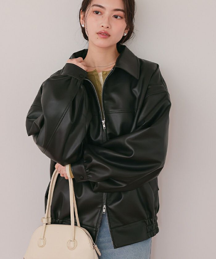 フェイクレザー/スエードオーバージャケット | titivate