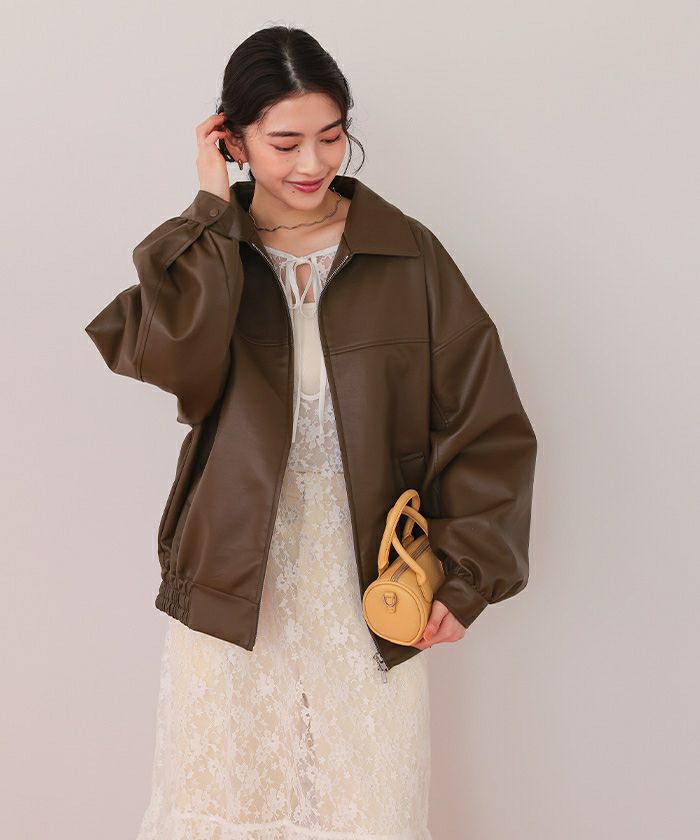 フェイクレザー/スエードオーバージャケット | titivate