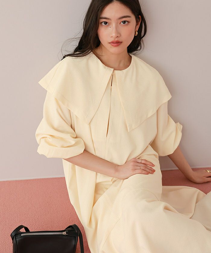 ビッグカラーマーメイドシルエットワンピース | titivate