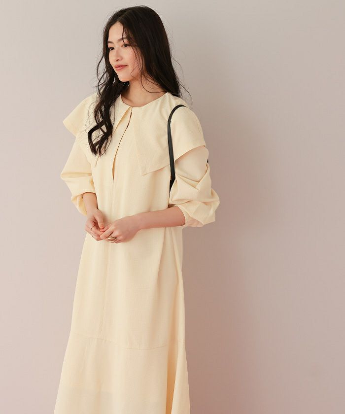 ビッグカラーマーメイドシルエットワンピース | titivate