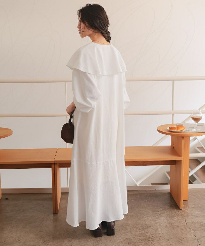 ビッグカラーマーメイドシルエットワンピース | titivate