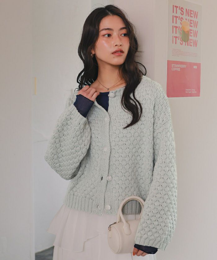 ポップコーンニットカーディガン | titivate